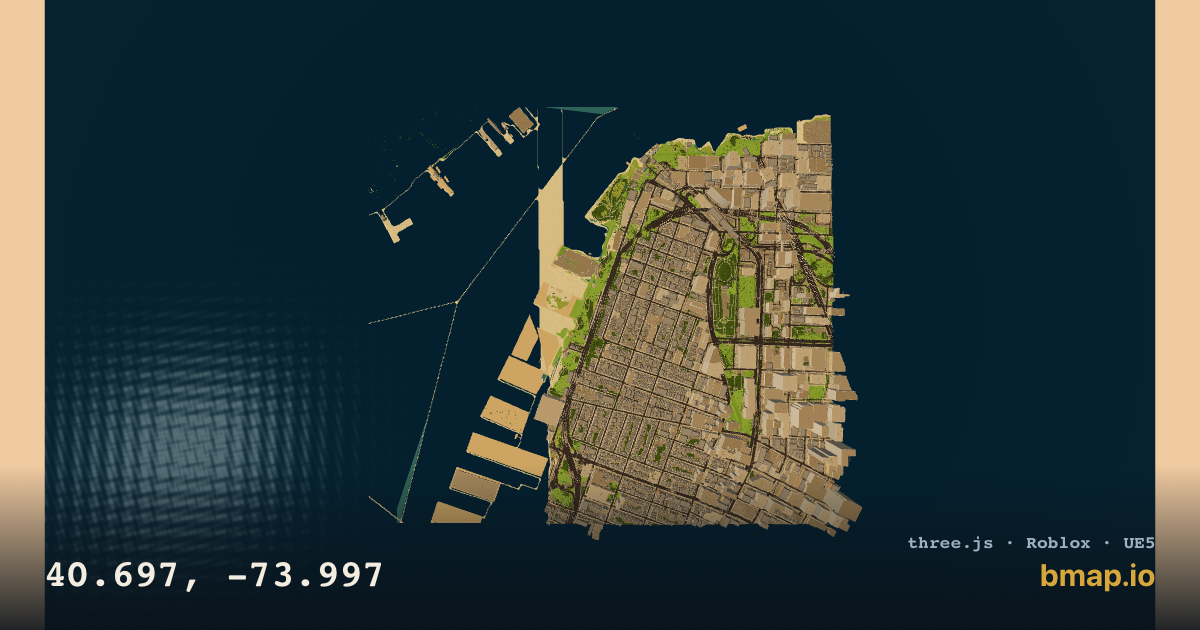 40.697, -73.997 in 3D · Bmap