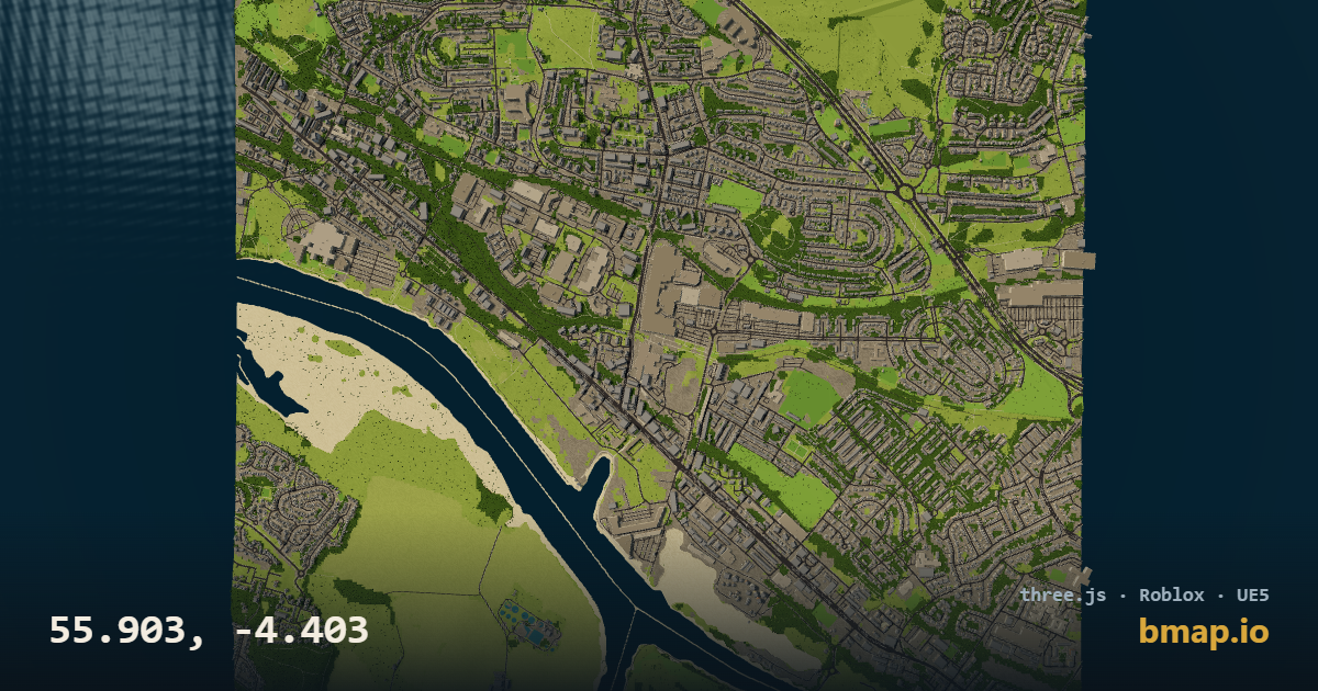 55.903, -4.403 in 3D · Bmap